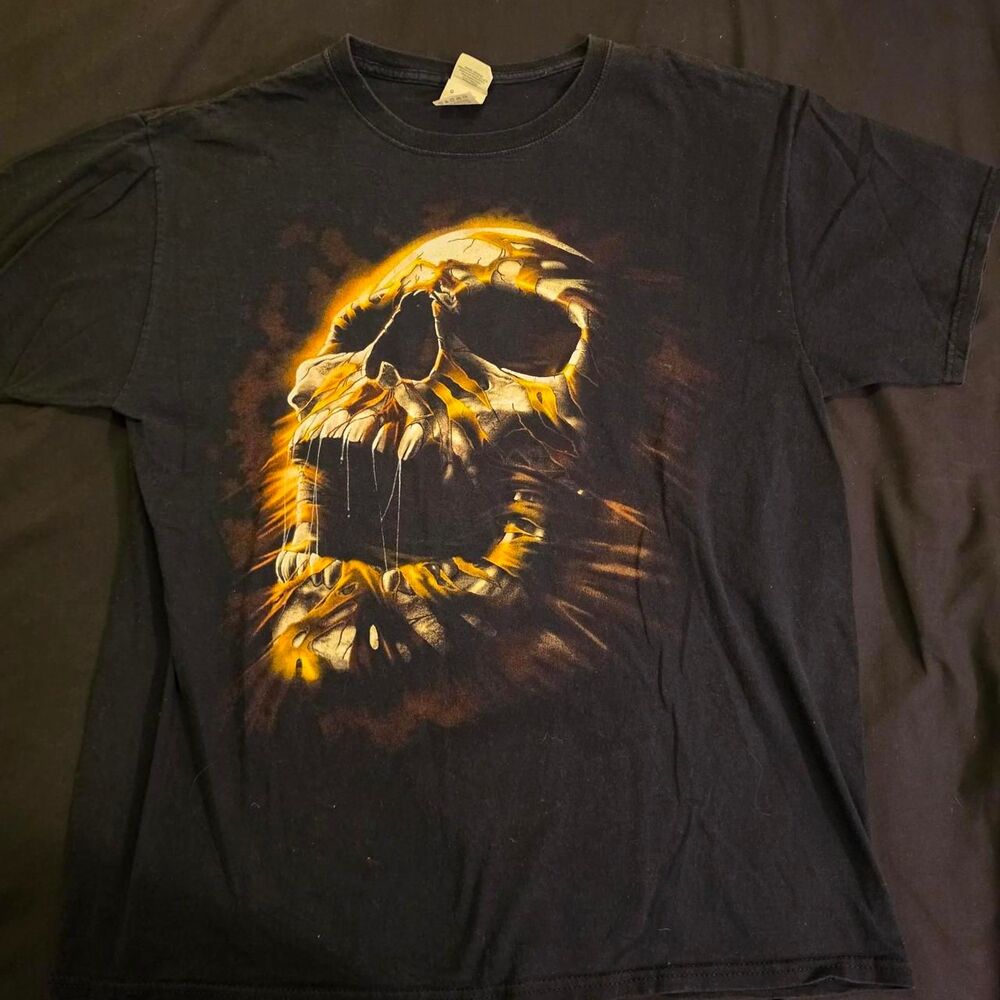 Y2k Men's Black Skull Graphic Tee